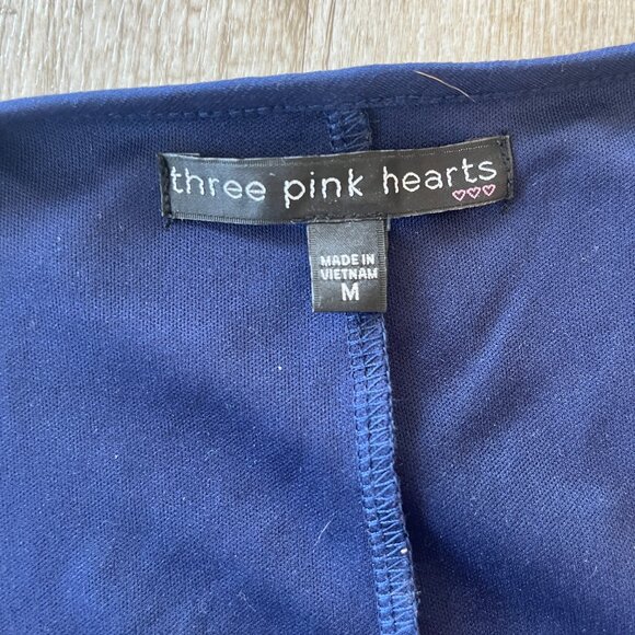 Womens Three Pink Hearts Blue with Pink Floral Print Maxi Dress - M - Picture 7 of 7